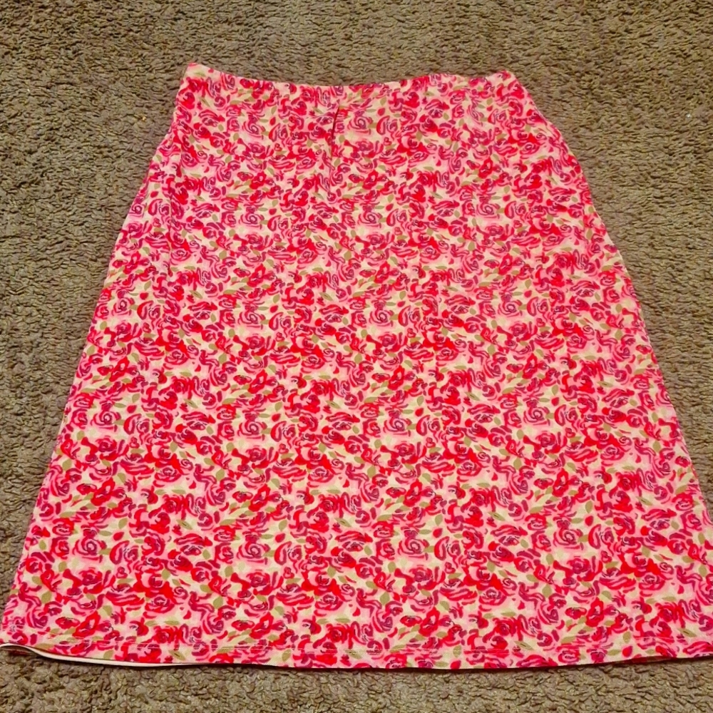 Pink floral skirt
